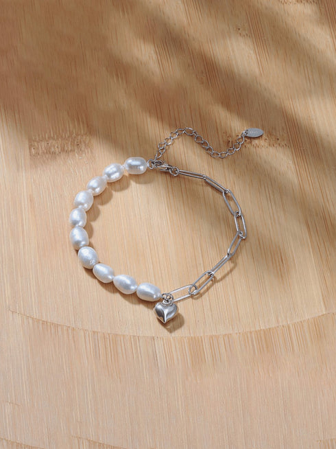 Bratara cu perle Evelyn (Silver/Gold)
